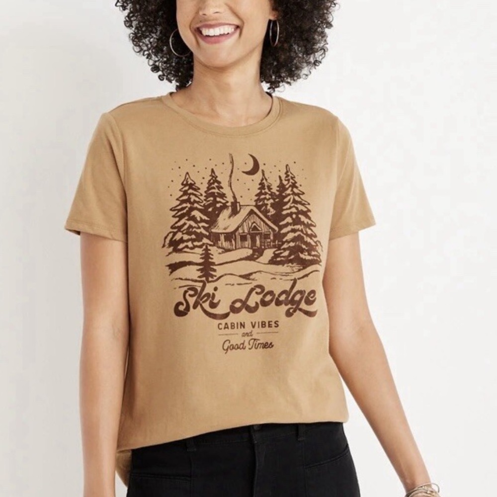 Maurices Brown Ski Lodge Tee Womens xxl